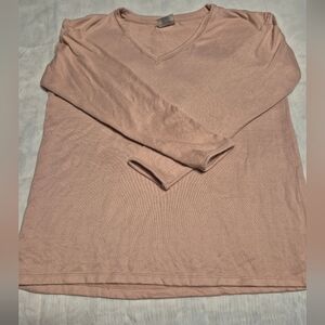 Women's Lightweight Small V-Neck Super Soft Pajama Top in Dusty Rose